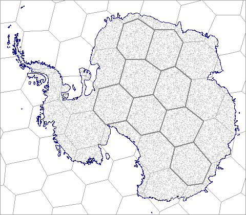A two-dimensional object in a spheroidal Voronoi grid